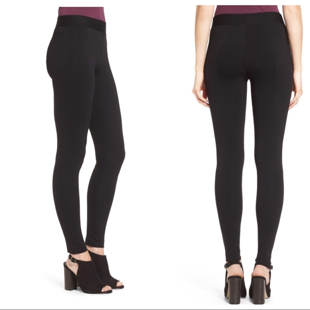 Two by Vince Camuto Seamed Back Black Leggings
